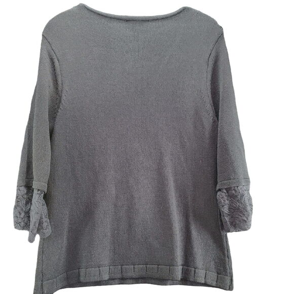 Uniform John Paul Richard Womens Blouse Black Size Medium Rayon Blend Lace - Picture 2 of 12